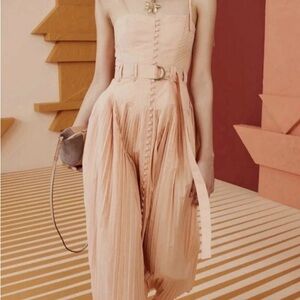 Ulla Johnson Cosette Pleated
Poplin Midi Dress w/Pockets Pale Peach
Size 8